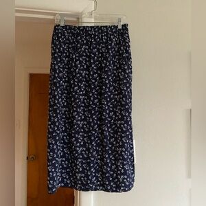 GAP Blue Ditsy Floral Skirt Slit